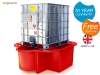 IBC sump pallet IBC spill containment in red grp - catch leaks & drips