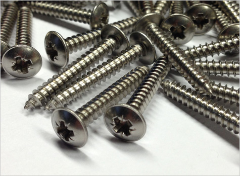 3. Stainless steel, flange head, pozi, self-tapping screws.