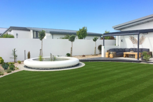 Aqua Corona Water Feature for Jane Drew’s garden design on the sunny Isle of Jersey