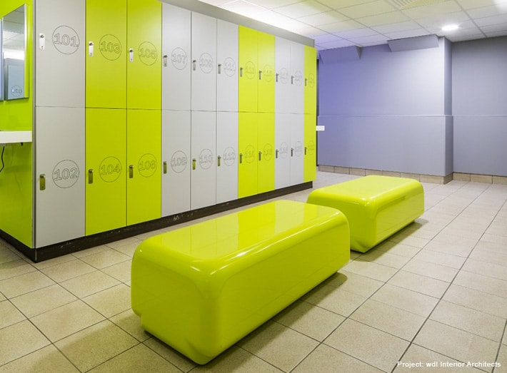 Morph bench seating specified for Sweat Union Fitness Gyms