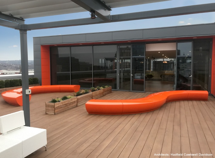 Westfield Health’s Wellbeing Zone – GeoMet Serpentine Seating