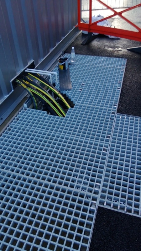 GRP grating mesh trench cover to cover cable safety