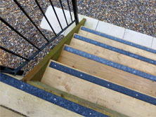 Decking strips garden steps
