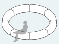 Arc seating full circle arrangement