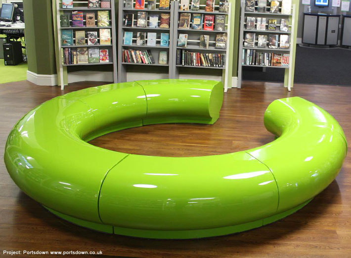 GeoMet seating is available in any RAL / BS colour, and specified in green to match the interior colour scheme refit. 