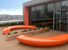 Serpentine seating adds colour to Westfield Health's Wellbeing Zone in Sheffield.