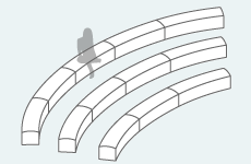 Arena seats in auditorium or theatre arrangement