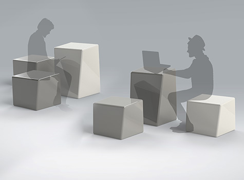 3. Twist seat and high table, ideal for the user to work on their laptop or tablet.