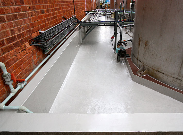 GRP lining is a solution that provides a seamless ceramic-like finish that is touch, resilient and easy to clean, and will confine even the most aggressive chemicals, ideal for any size bunded tank areas.