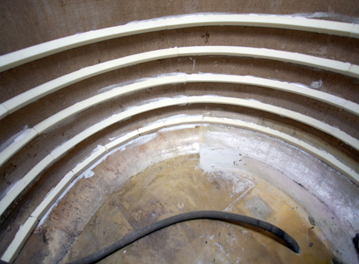 The tanks integrity was increased by adding strengthening ribs around the walls, these were encapsulated in GRP.