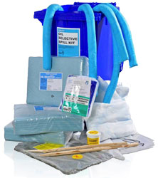 Oil Spill Absorbent Kit in heavy duty, water proof container